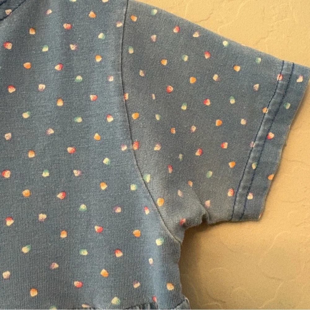 Carter's vintage blue fish button and patch dress size 5